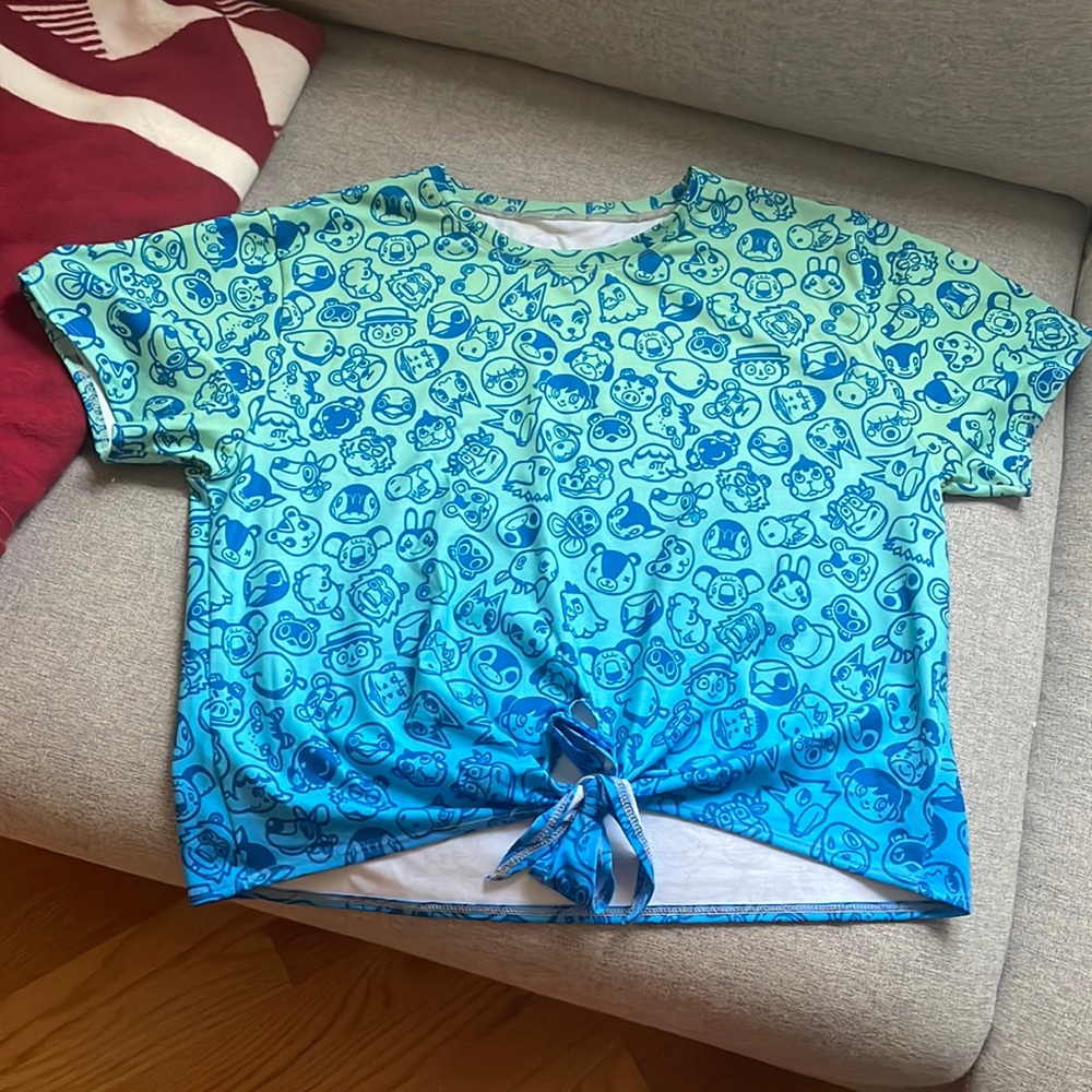 Blackmilk animal crossing tie front top size M
